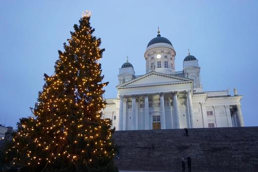 クリスマスのフィンランドの街並み フィンランド,ヘンルシンキ,クリスマスの写真素材