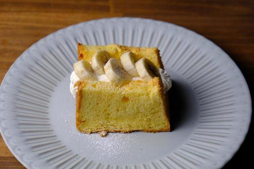 シフォンケーキ シフォンケーキ シフォンケーキ,バナナ,バナナのシフォンケーキの写真素材