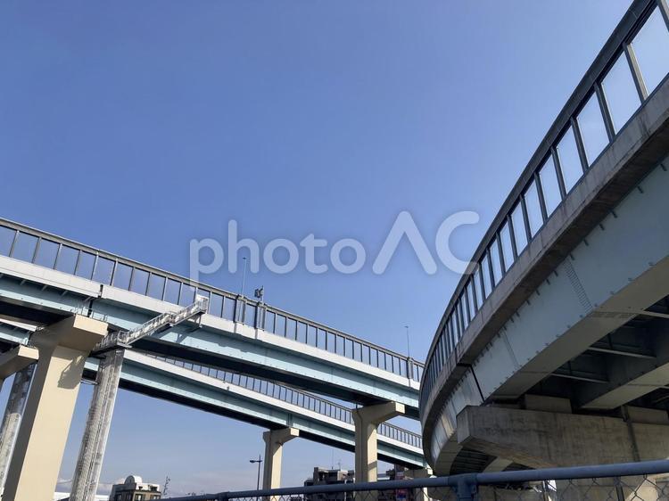 都市高速道路 福岡市西区,福岡市,道の写真素材