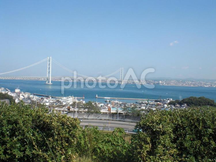 神戸の景色　明石海峡大橋 神戸市,神戸,明石海峡大橋の写真素材
