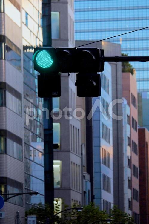 青信号 青信号,ビル,オフィス街の写真素材