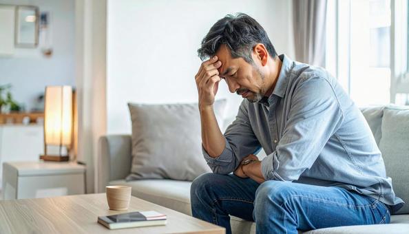 50代の悩む男性イメージの写真