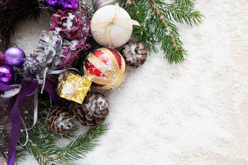 パウダースノウクリスマスデコレーション クリスマス,オーナメント,スノーフレイクの写真素材
