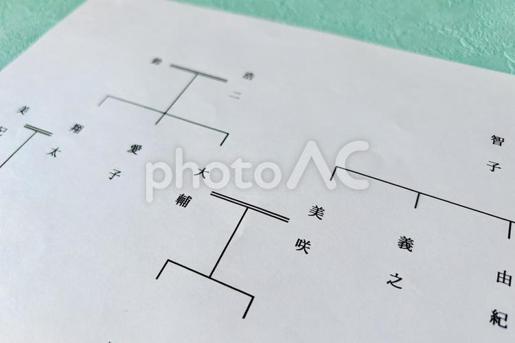 家系図・家族構成・遺産分割のイメージ 家系図,家族,遺産分割の写真素材