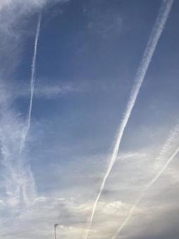 飛行機雲 飛行機雲,空,そらの写真素材