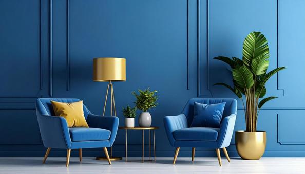 モダンでカラフルなリビングルーム モダンでカラフルなリビングルームの写真