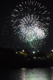 御前浜公園から見た花火 御前浜公園から見た花火,花火,打ち上げ花火の写真素材