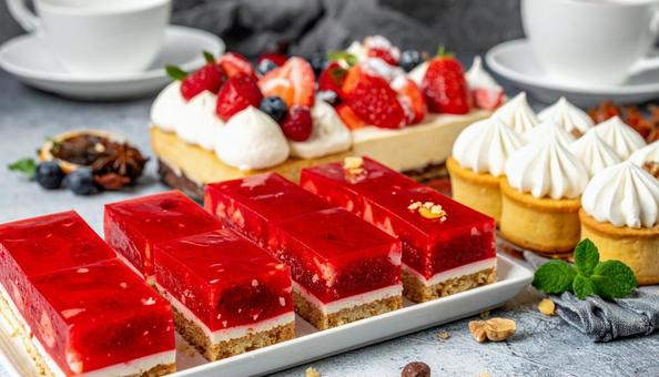 ショートケーキの集合イメージの写真