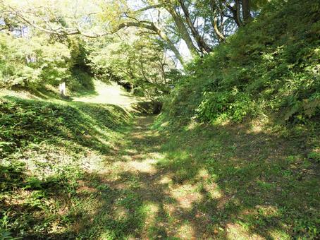 加賀一向一揆　鳥越城古戦場　空堀 鳥越城,お堀,空堀の写真素材