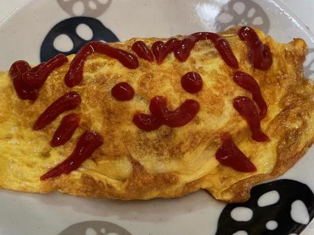 Photo, breakfast, omelette, ketchup, 