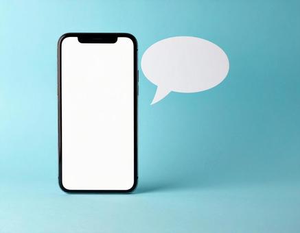 スマートフォンに吹き出しの写真