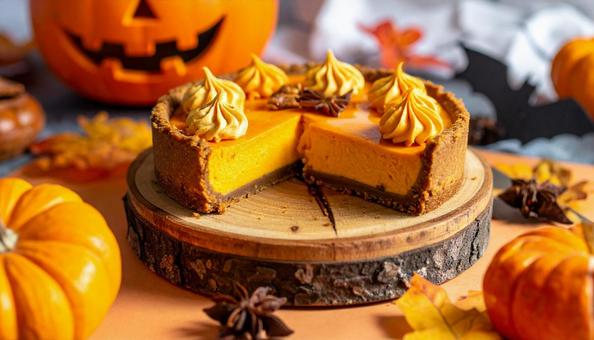 ハロウィン かぼちゃのチーズケーキタルト ハロウィン かぼちゃのチーズケーキタルトの写真