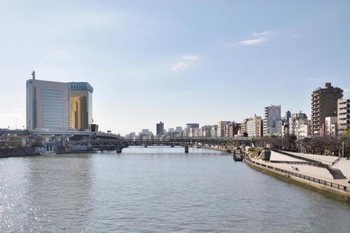 <東京都>隅田川と東武鉄道 <東京都>隅田川と東武鉄道 隅田川,東武鉄道,東京の写真素材