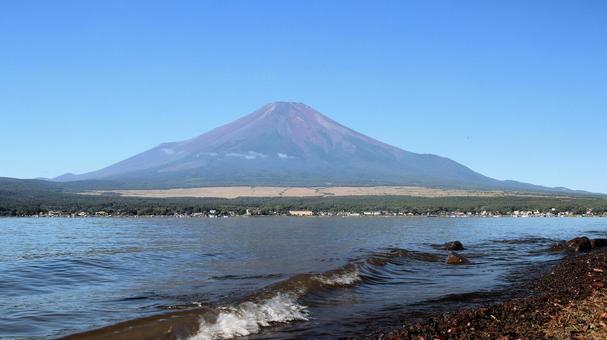 山中湖親水公園から望む初秋の富士山 山中湖親水公園から望む初秋の富士山の写真