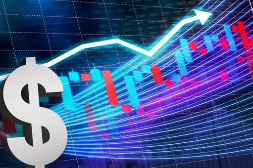 Photo, dollar, rising, chart, 