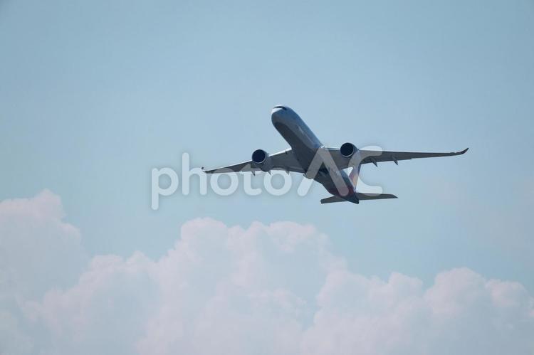 成田空港を離陸したエアバスA350機 成田空港,a滑走路,飛行機の写真素材