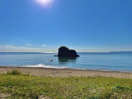 沖縄の海 ビーチ,海,波の写真素材