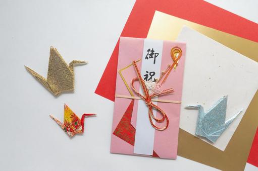 華やかな背景のご祝儀袋 華やかな背景のご祝儀袋の写真
