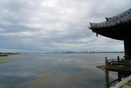 パワースポット　満月寺・浮御堂⑨　琵琶湖 滋賀県大津市,満月寺,浮御堂の写真素材
