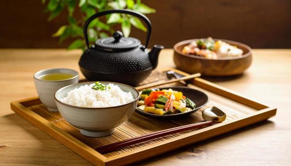 お茶漬け定食 お漬物の小皿とセット お茶漬け定食 お漬物の小皿とセット の写真