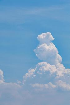 真夏の青空と入道雲 真夏の青空と入道雲 空,雲,青の写真素材