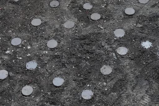杭打ちされた土地 杭打ちされた土地の写真