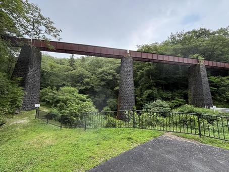 北恵那鉄道上地橋梁跡　岐阜　中津川 北恵那鉄道上地橋梁跡,廃線跡,北恵那鉄道の写真素材