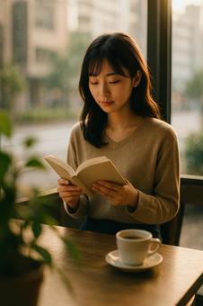 女性の読書シーン 女性の読書シーンの写真