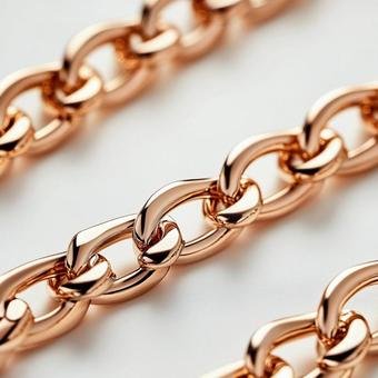 高級感あるゴールドチェーンの接写の写真