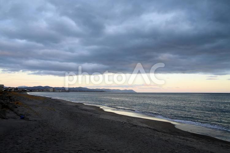 真冬の美しい函館の海景色 海,風景,空の写真素材