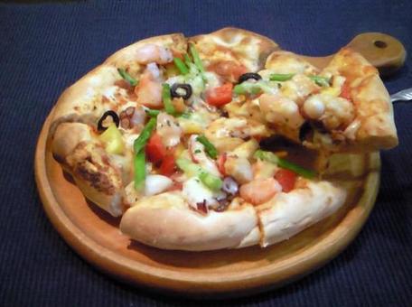 Seafood pizza, pizza, seafood, pizza, JPG