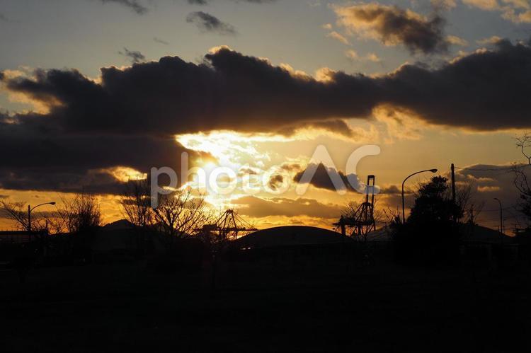 夕暮れと雲 夕暮れ,背景素材,風景の写真素材