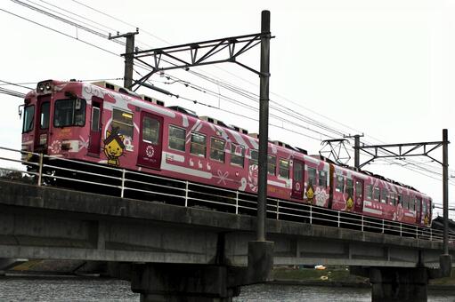 一畑電鉄2100系ラッピング 一畑電鉄,2100系,ラッピング電車の写真素材