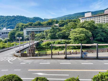 箱根湯本駅からの眺める湯本大橋と早川 箱根湯本駅からの眺める湯本大橋と早川 箱根湯本駅,神奈川県,足柄下郡の写真素材