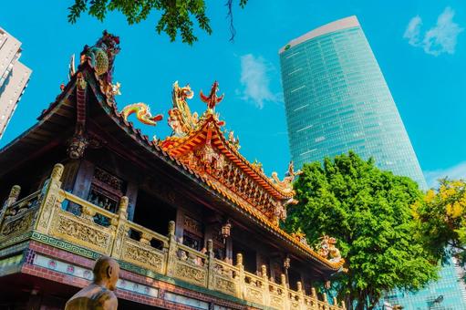 【台湾】台中の街並み2025 寺院,台中,街並みの写真素材