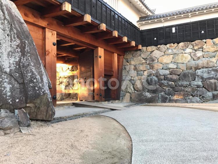 松本城の門と石垣 城,松本城,門の写真素材