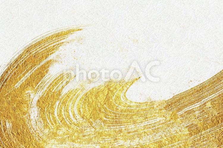 金色と白の和紙の横長背景素材 背景,和紙,金の写真素材