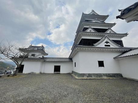 Photo, continent city, castle tower, honmaru, 