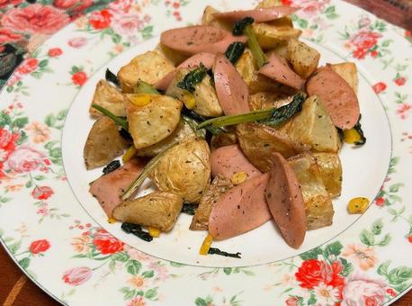 家庭料理ジャーマンポテト 家庭料理ジャーマンポテト 家庭料理,ジャーマンポテト,夕飯の写真素材