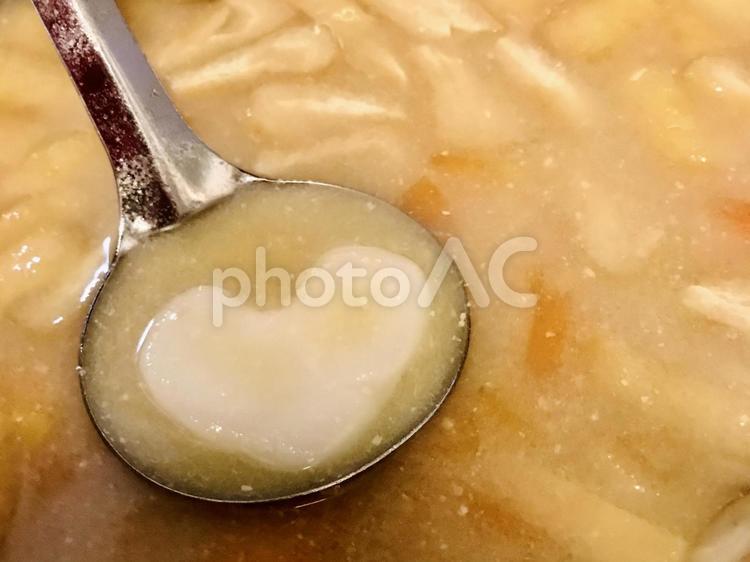 だんご汁/ハートの形 味噌汁,豚汁,だご汁の写真素材
