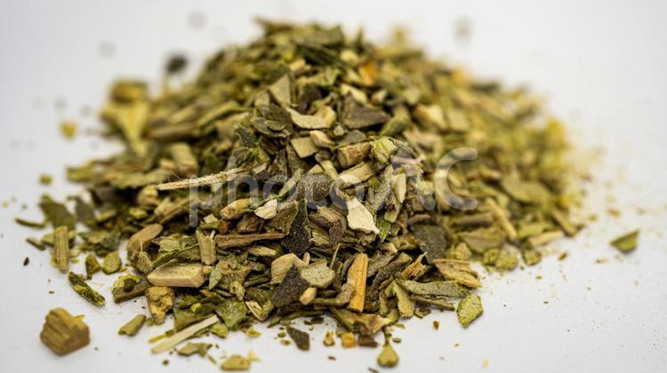 オリーブ茶の乾燥茶葉　マクロ撮影 オリーブ茶,茶葉,乾燥茶葉の写真素材