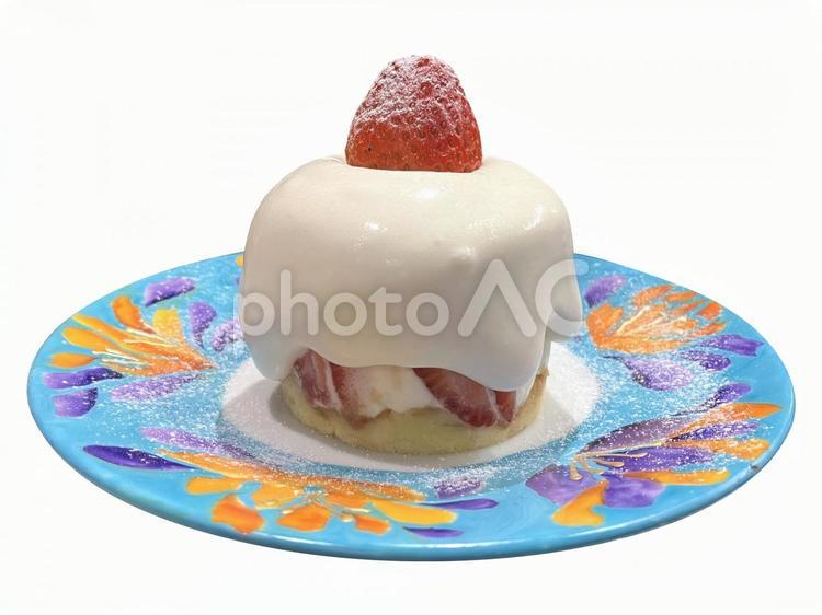 いちごのケーキ（切り抜き） ケーキ,いちご,誕生日の写真素材