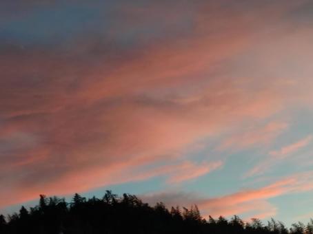 秋の夕暮れの空の風景 秋の夕暮れの空の風景の写真