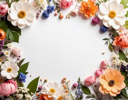 花の可愛いテキストフレーム 花の可愛いテキストフレームの写真