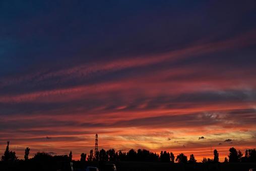 夕焼け 2025/7/4 夕焼け 2025/7/4 夕焼け,夕暮れ,夕方の写真素材