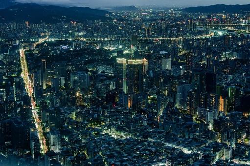 台湾・台北101から市内(西側)の夜景 台湾・台北101から市内(西側)の夜景 台湾,台北,台北101の写真素材