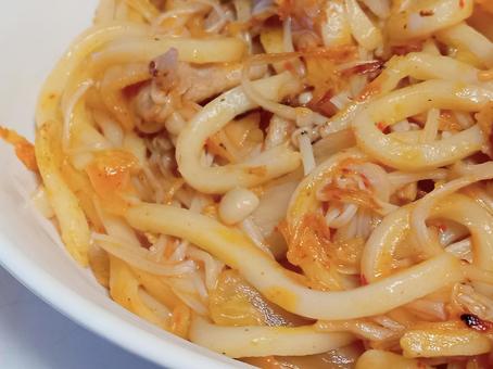 キムチ焼きうどん キムチ焼きうどん キムチ焼きうどん,焼きうどん,うどんの写真素材