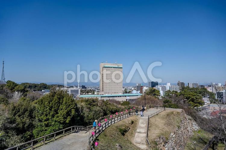 浜松城公園から見た町並み 浜松城公園,町並み,建物の写真素材