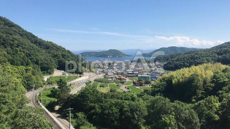 小豆島の日常の景色 旅,何人もありません,建築の写真素材