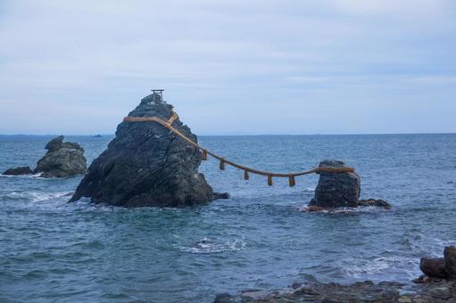 三重お伊勢参り　夫婦岩(めおといわ) 三重,三重県,夫婦の写真素材